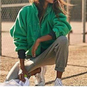 Free People Movement Hit the Slopes Green Jacket